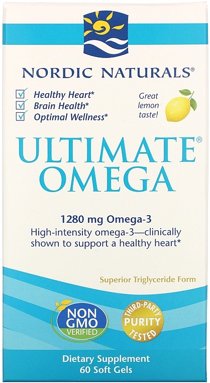 Dietary Supplement, soft gels "Omega-3", 1280 mg - Nordic Naturals Ultimate Omega Lemon — photo N2