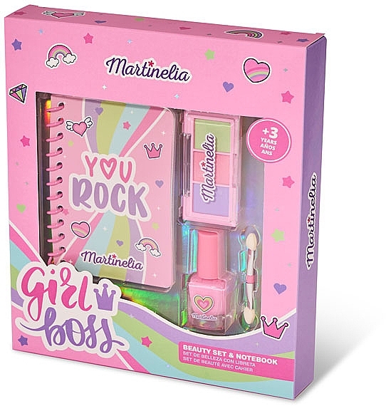 Notebook & Beauty Set - Martinelia Girl Boss Notebook & Beauty Set (nail/polish/1 pcs + eye/shadow/1 pcs + note/book/1 pcs) — photo N2