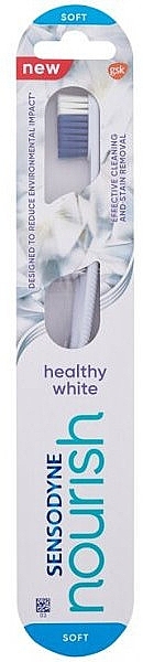 Soft Toothbrush, light blue - Sensodyne Nourish Healthy White Soft Toothbrush — photo N1