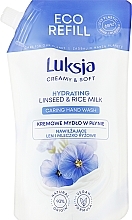 Fragrances, Perfumes, Cosmetics Liquid Cream Soap 'Linseed & Rice Milk' - Luksja Creamy & Soft Hydrating Linseed & Rice Milk Caring Hand Wash (doypack) 