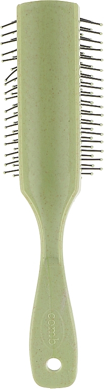 Rectangular Massage Hair Brush, green, FC-016 - Dini — photo N2