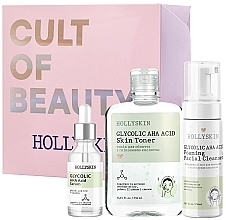 Fragrances, Perfumes, Cosmetics Set - Hollyskin Glycolic AHA Acid Basic Care (foam/150ml + ser/50ml + toner/250ml)