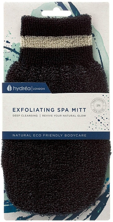 Exfoliating Spa Glove, black - Hydrea London Exfoliating Spa Mitt Black — photo N9