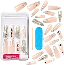 False Nails with Glue Set, XL - Kiss Classy Nails Premium — photo N2