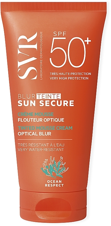Tinted Sunscreen Mousse - SVR Sun Secure Blur Tinted Mousse Cream Beige Rose SPF50+ — photo N1