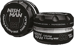 Fragrances, Perfumes, Cosmetics Hair coloring wax - Nishman Coloring Hair Styling Wax C3 Black