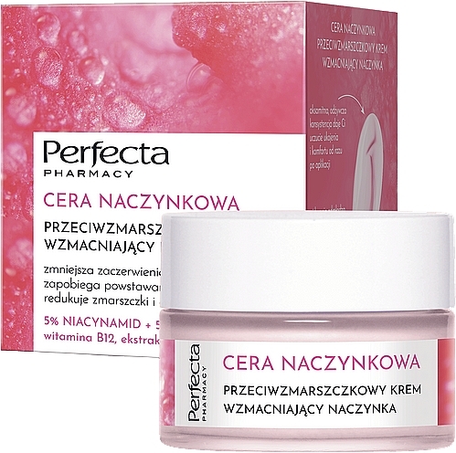 Anti-Wrinkle Cream for Strengthening Blood Vessels - Perfecta Pharmacy Couperose Skin Face Cream — photo N1