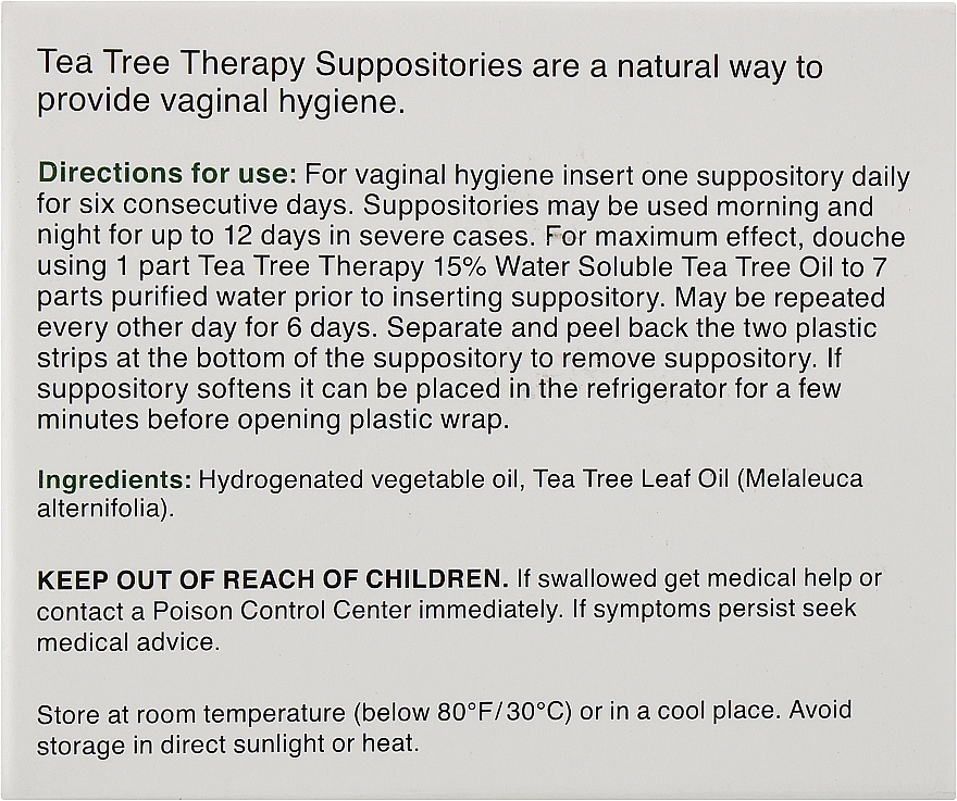 Tea Tree Oil Suppositories for Vaginal Hygiene - Tea Tree Therapy Suppositories For Vaginal Hygiene — photo N3