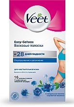 Fragrances, Perfumes, Cosmetics Wax Strips with Almond Oil & Cornflower Scent - Veet Easy-gelwax