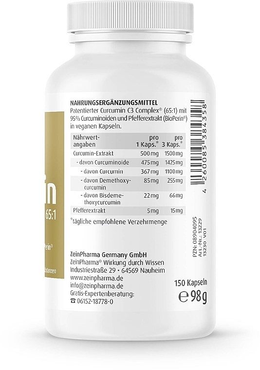 Curcumin-Triplex Dietary Supplement, 500 mg, capsules - ZeinPharma Curcumin-Triplex 500 mg — photo N2