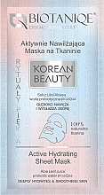 Moisturising Sheet Mask - Biotaniqe Korean Beauty Active Hydrating Sheet Mask — photo N1