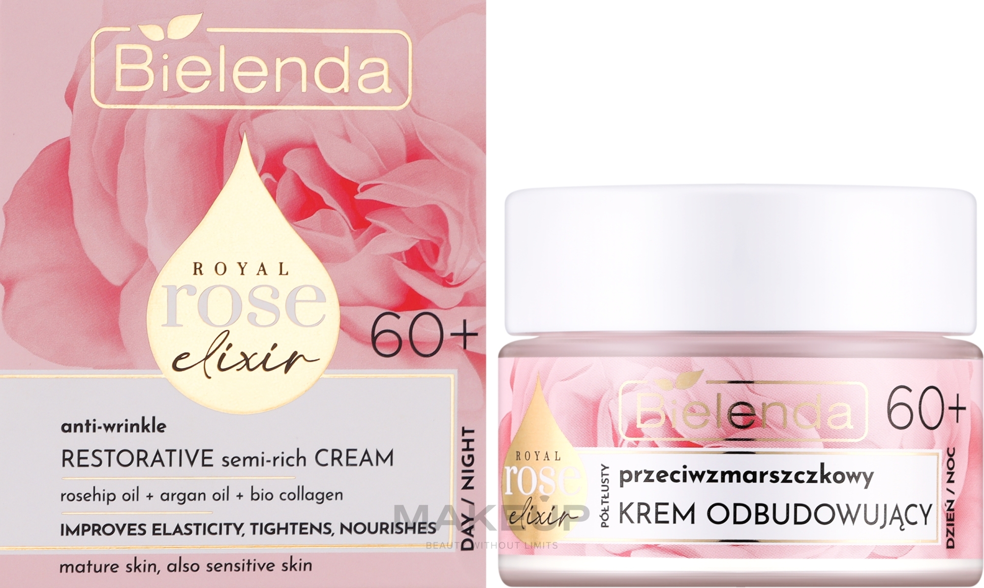 Revitalizing Anti-Wrinkle Face Cream 60+ - Bielenda Royal Rose Elixir Face Cream — photo 50 ml