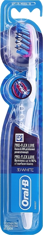 Soft Toothbrush, gray - Oral-B Proflex 3D White Luxe 38 Soft — photo N1