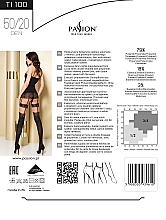 Tights with Stockings Imitation TI100, 50/20 Den, red - Passion — photo N2