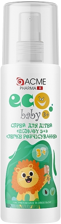 Kids Spray 'Easy Combing' with Aloe Extract and Linseed Oil - Acme Color Eco Baby 3+ — photo N1