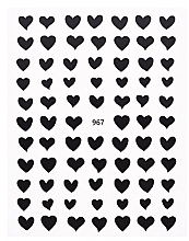 Self-Adhesive Nail Stickers, black hearts - Deni Carte — photo N1