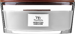 Scented Candle in Glass - WoodWick Lavender and Cedar Candle — photo N10