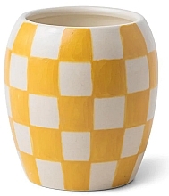 Scented Candle 'Golden Amber', yellow - Paddywax Checkmate Porcelain Candle Orchre Golden Amber — photo N2