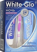 Set with Lilac Toothbrush - White Glo Night & Day Toothpaste (t/paste/65ml + t/gel/65ml + toothbrush) — photo N3