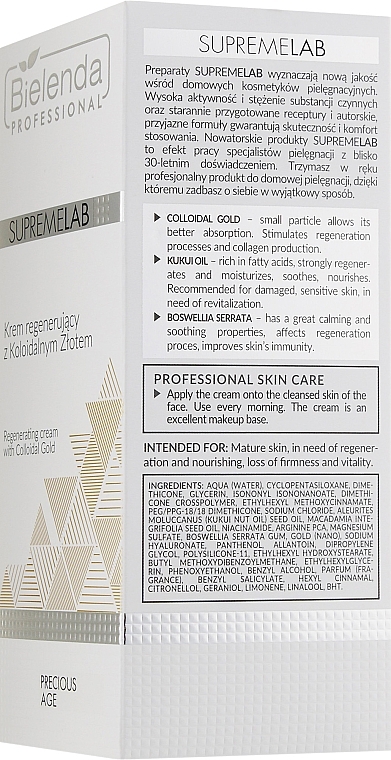 Regenerating Cream with Colloidal Gold - Bielenda Professional SupremeLab Reti Regenerating Cream With Colloidal Gold — photo N3