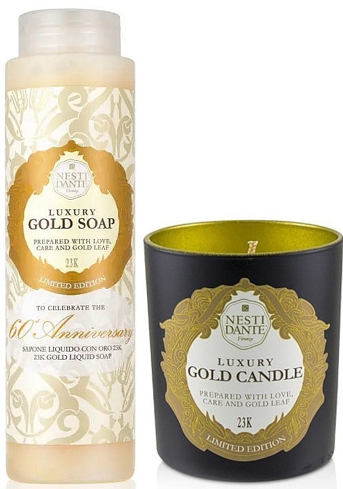 Set - Nesti Dante Luxury Gold (liquid/300ml + candle/160g) — photo N1