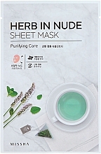 Fragrances, Perfumes, Cosmetics Cleansing Face Mask - Missha Herb In Nude Sheet Mask Purifying Care