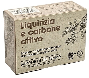 Licorice & Activated Carbon Organic Soap - Sapone Di Un Tempo Organic Soap Liquorice And Activated Charcoal — photo N1