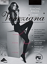 Women's Tights "Strong press", 40 Den, nero - Veneziana — photo N1
