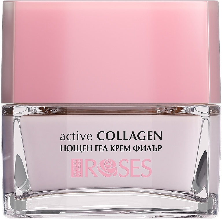 Active Collagen & Rose Water Night Gel - Nature of Agiva Roses Active Collagen Night Gel Cream — photo N1