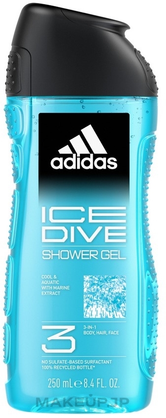 Shower Gel - Adidas Ice Dive Body, Hair and Face Shower Gel — photo 250 ml