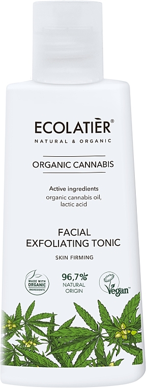 Hemp Facial Tonic - Ecolatier Facial Exfoliating Tonic Skin Firming Organic Cannabis — photo N1