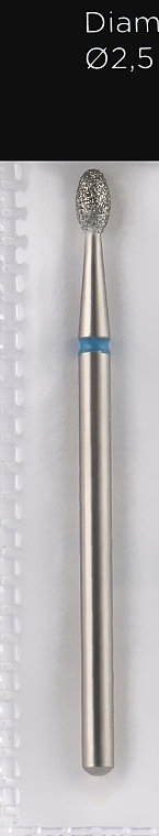 Diamond Nail File Drill Bit, drop, 2.5 mm, blue - Head The Beauty Tools — photo N1