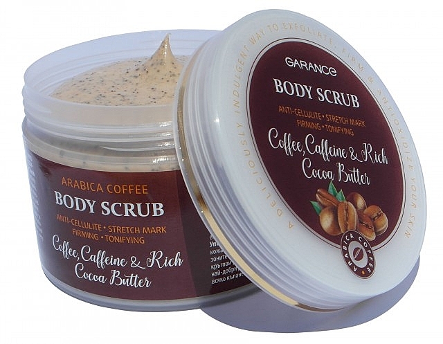 Anti-Cellulite & Stretch Marks Body Scrub - Aries Cosmetics Garance Body Scrub Coffee, Caffeine & Rich Cocoa Butter — photo N1