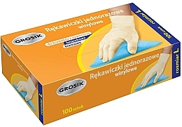 Fragrances, Perfumes, Cosmetics Disposable Vinyl Gloves, size L, cream, 100pcs - Grosik