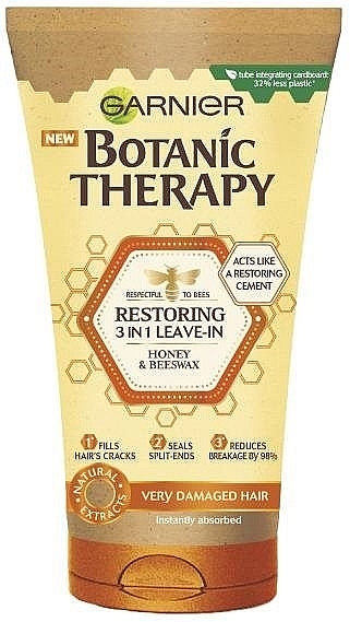 Leave-In Honey & Propolis Hair Cream - Garnier Botanic Therapy Restoring 3 in 1 Leave-In Honey & Beeswax — photo N1