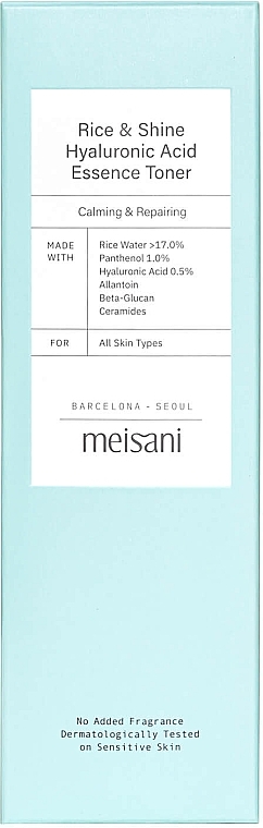 Face Toner - Meisani Rice & Shine Hyaluronic Acid Essence Toner — photo N15