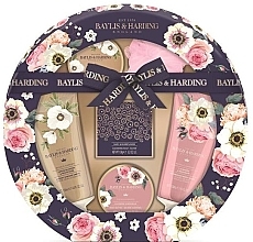 Fragrances, Perfumes, Cosmetics Set - Baylis & Harding Royale Garden (sh/cr/130ml + b/wash/130ml + b/butter/100ml + soap/150g + b/krystals/100g + sponge/1)