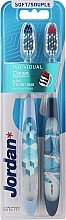 Fragrances, Perfumes, Cosmetics Soft Toothbrush, blue with ornaments + dark blue - Jordan Individual Clean Soft