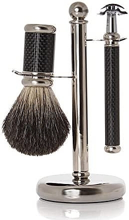 Shaving Set - Golddachs Pure Bristle, Wenge Wood, Stainless Steel, Mach3 (sh/brush + razor + stand) — photo N6