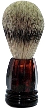 Shaving Brush with Badger Fiber, plastic, dark brown - Golddachs Finest Badger Plastic Havanna — photo N7