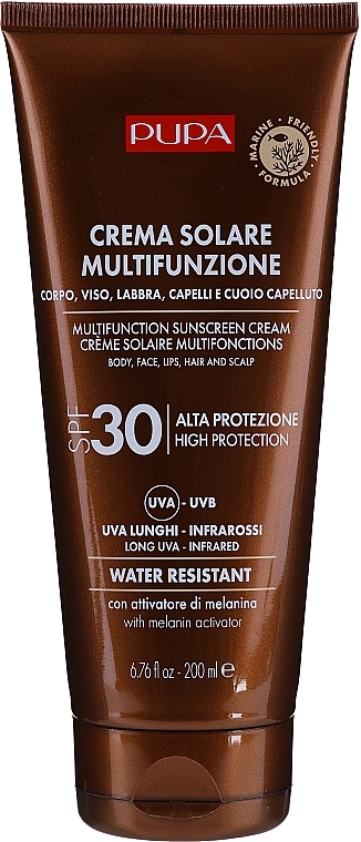 Moisturizing Sunscreen Body Cream SPF 30 - Pupa Multifunction Sunscreen Cream — photo N7