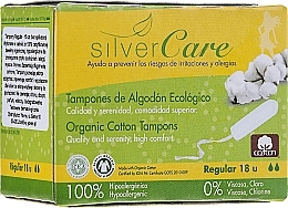 Fragrances, Perfumes, Cosmetics Organic Cotton Tampons "Regular ", 18 pcs - Masmi Silver Care
