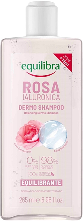 Rose & Hyaluronic Acid Shampoo - Equilibra Rosa Balansing Dermo Shampoo — photo N1