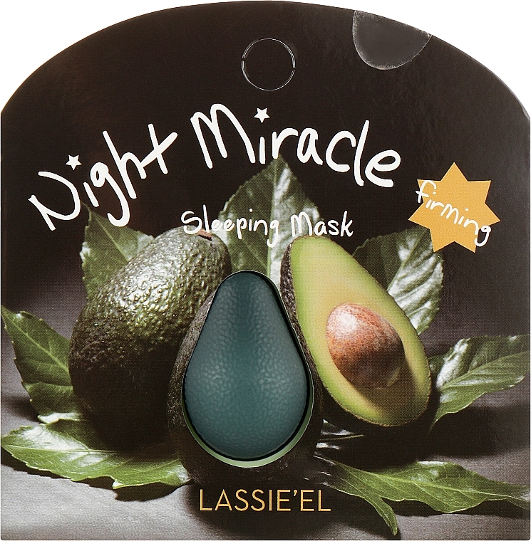 Capsule Night Face Mask 'Avocado' - Lassie'el Night Miracle Avocado Sleeping Mask — photo N1