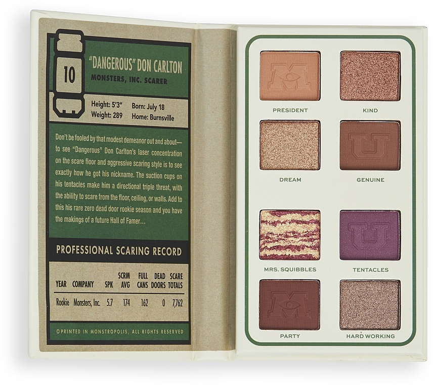 Eyeshadow Palette - Makeup Revolution X Monsters University Card Palette Don Carlton Scare — photo N3