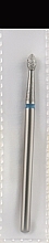 Diamond Nail File Drill Bit, bullet, L-4 mm, 2.3 mm, blue - Head The Beauty Tools — photo N1