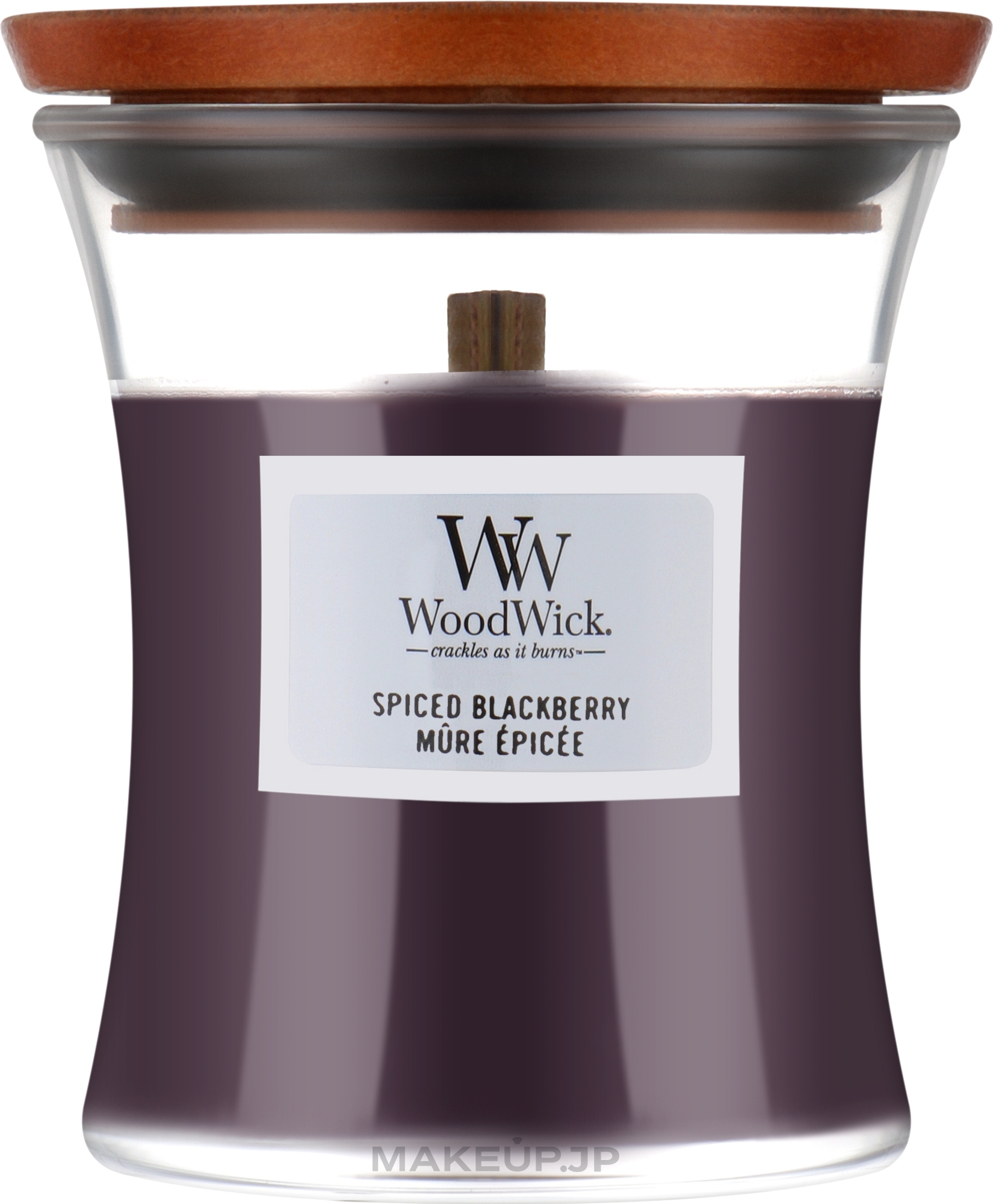 Scented Candle in Glass - WoodWick Hourglass Candle Spiced Blackberry — photo 85 g