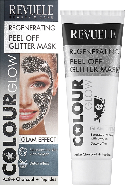 Facial Peel-Off Mask "Regenerating" - Revuele Color Glow Glitter Mask Pell-Off Regenerating — photo N9