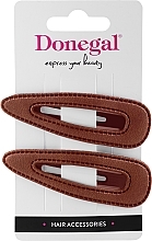 Fragrances, Perfumes, Cosmetics Hair Clips FA-5655+1, 2 pcs, brown - Donegal