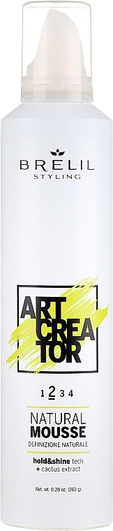 Medium Hold Styling Mousse - Brelil Art Creator Natural Mousse — photo N1